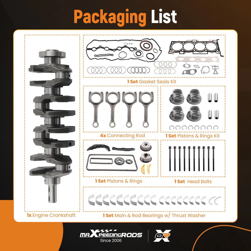 Engine Rebuild Overhaul Kit for Hyundai Kia 2.4L (G4KJ)