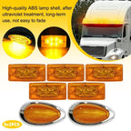 5x Amber LED Cab Roof Light & 2x Side Marker Lamp for Freightliner Truck