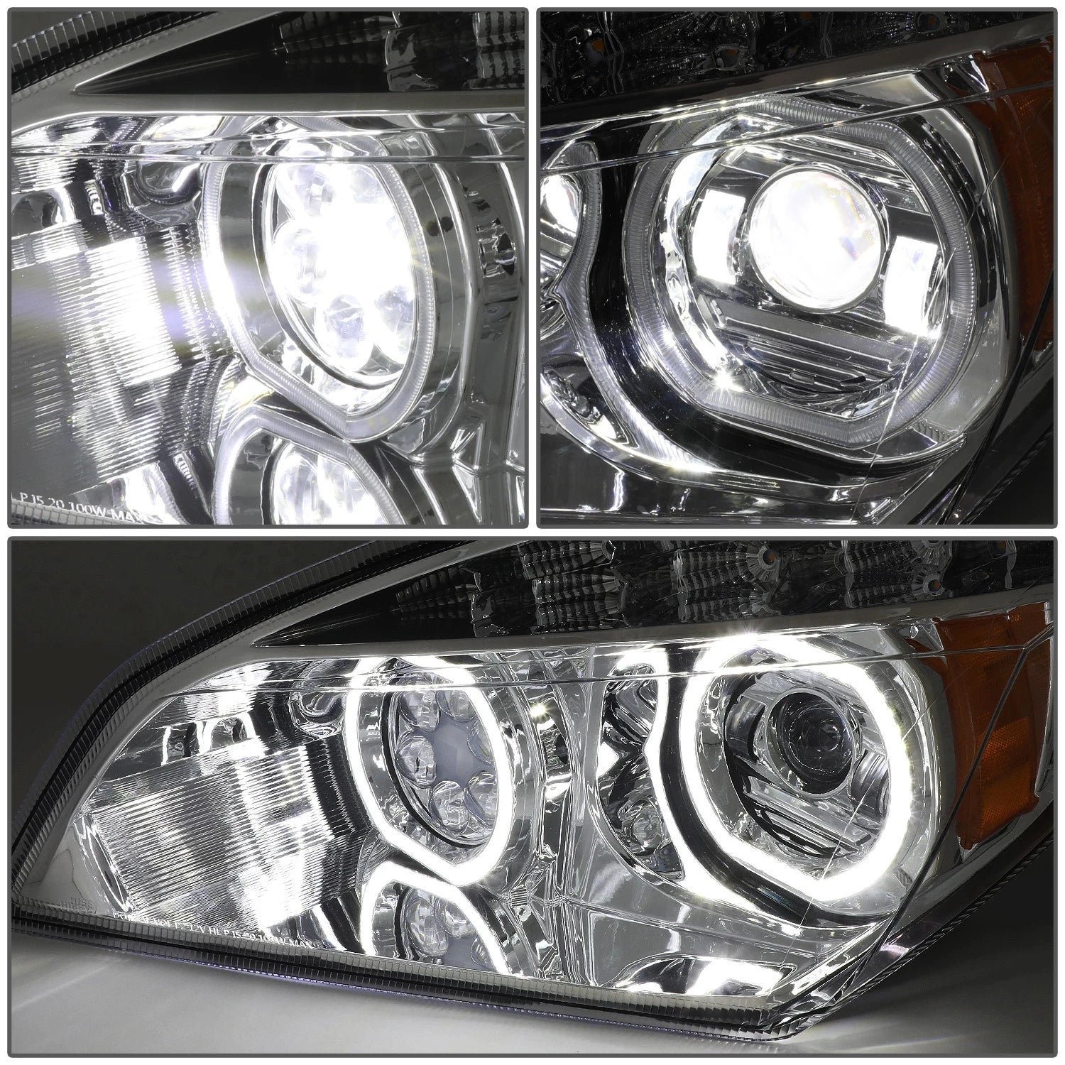 LED Halo Ring DRL Projector Headlight for Freightliner Cascadia (2018–2024)