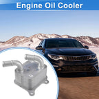 Engine Oil Cooler for Kia Forte (2019–2023) No. 482902H100, Silver Tone