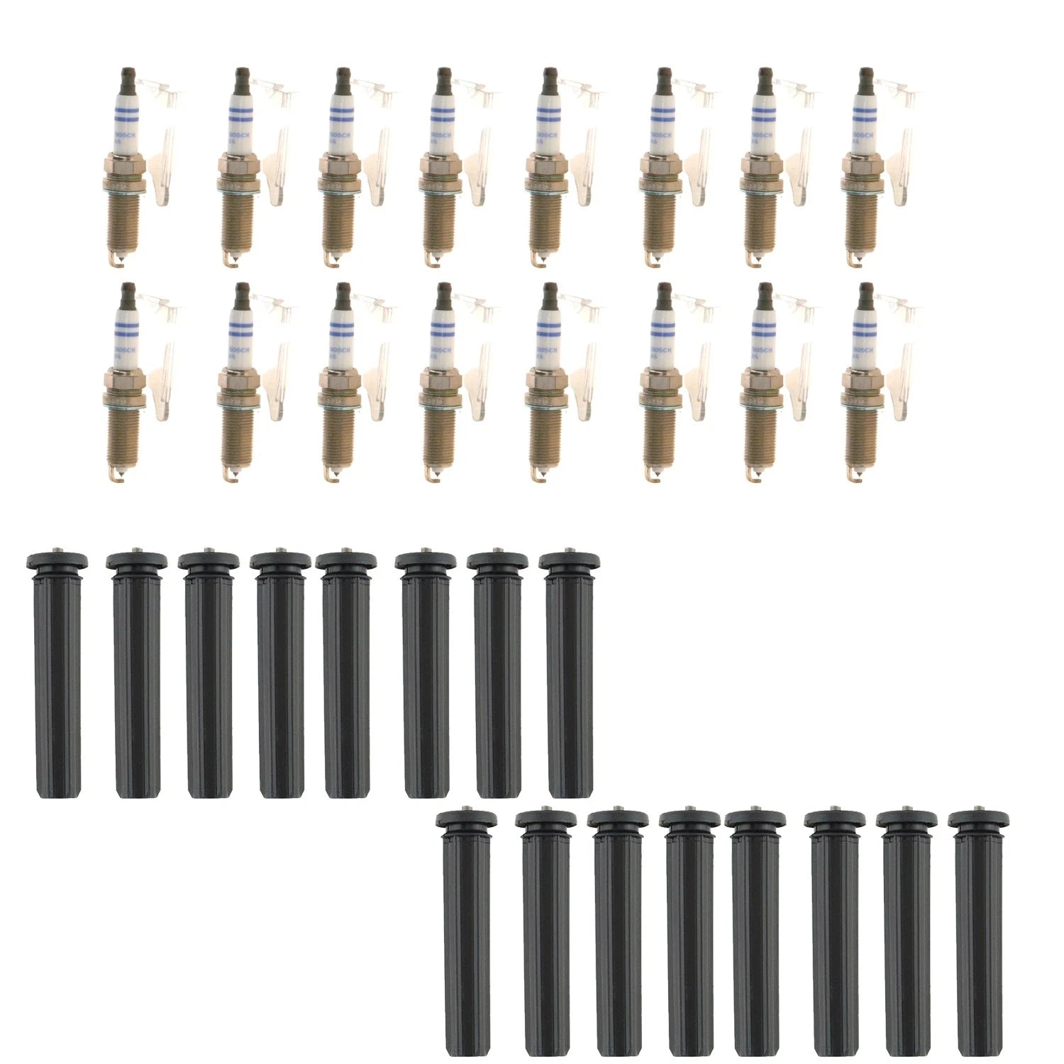 Set of 16 Iridium Spark Plugs & Ignition Coil Boot Kit for Challenger (2015–2023)