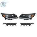 Halogen Headlights for Chevy Malibu (2013–2015) W/O Bulb, Black