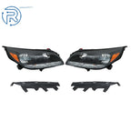 Halogen Headlights for Chevy Malibu (2013–2015) W/O Bulb, Black