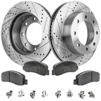 Disc Brake & Pad Kit for Ford F-350 Super Duty (2005–2012) Cross-drilled