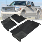 Set of 2 TPE Floor Mats Liners for Ford F-150 Super Crew Cab (2010–2014)