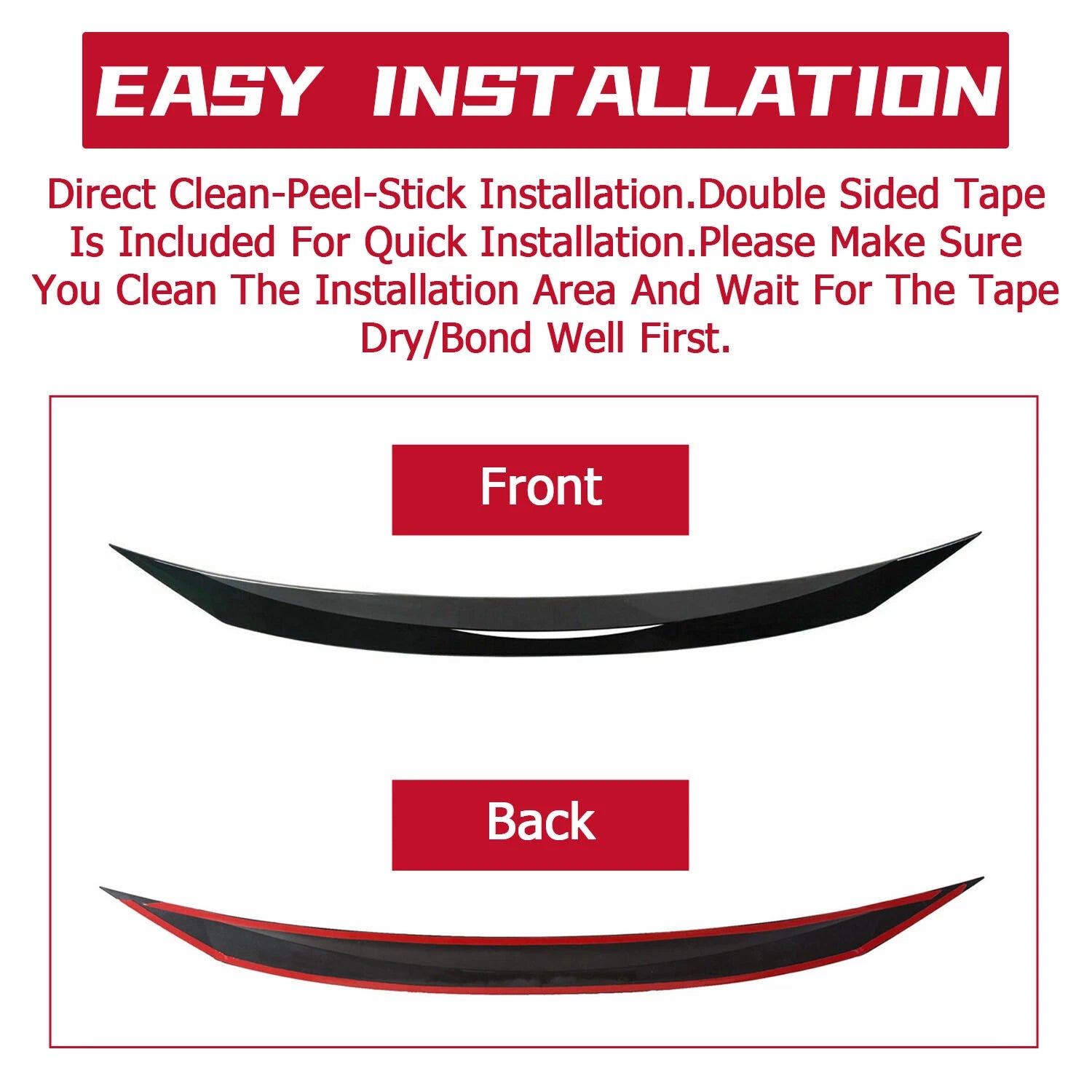 Gloss Black Front Bumper Trim for Honda Civic (2016-2021)