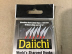 Set of 6 Daiichi Bleeding Sabiki Rig Red Head/White Size 4 D03R-W4
