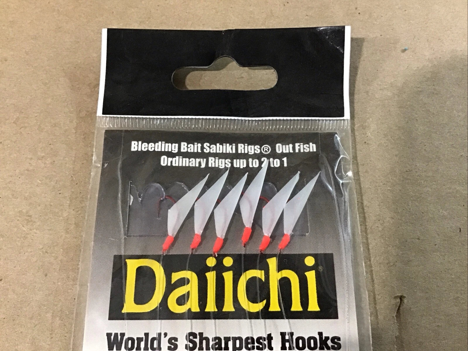 Set of 6 Daiichi Bleeding Sabiki Rig Red Head/White Size 4 D03R-W4