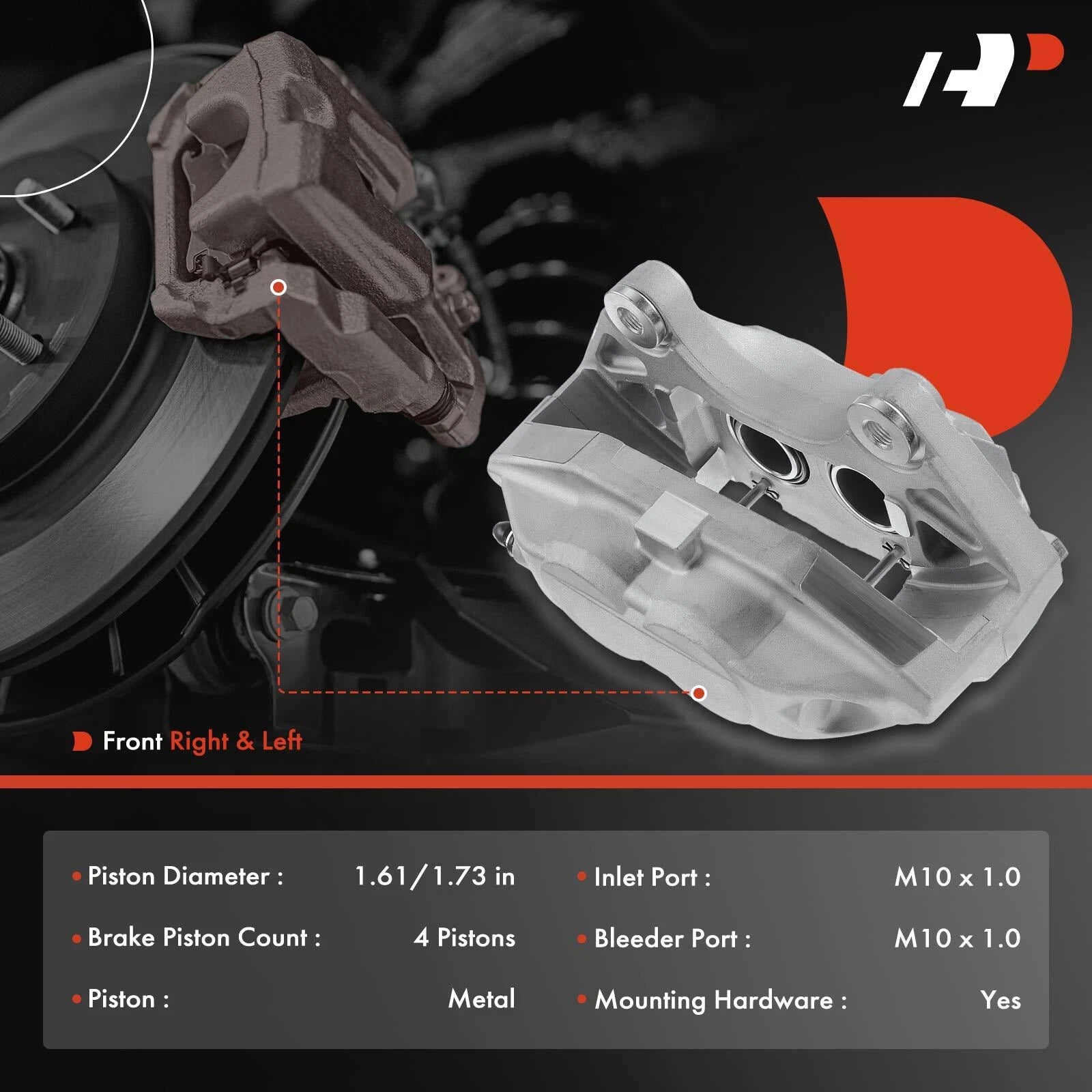 Pair Front Brake Calipers for Infiniti Q50 Q60 FX50 (2014–2025)