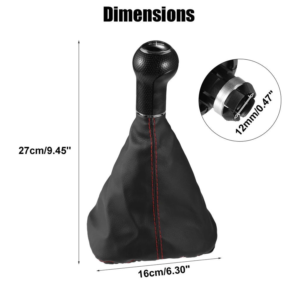 5 Speed Gear Shift Knob Boot for Volkswagen Golf IV (1998–2006) Silver Black Red