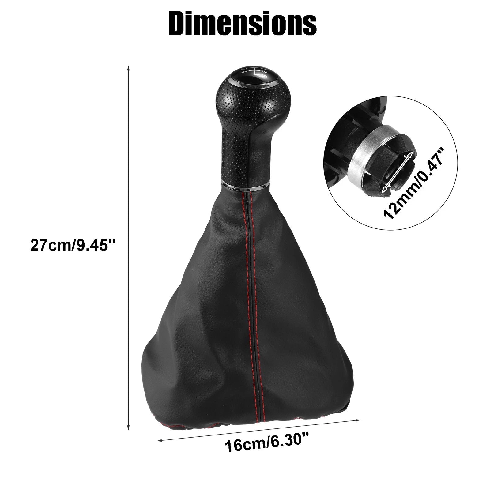 5 Speed Gear Shift Knob Boot for Volkswagen Golf IV (1998–2006) Silver Black Red