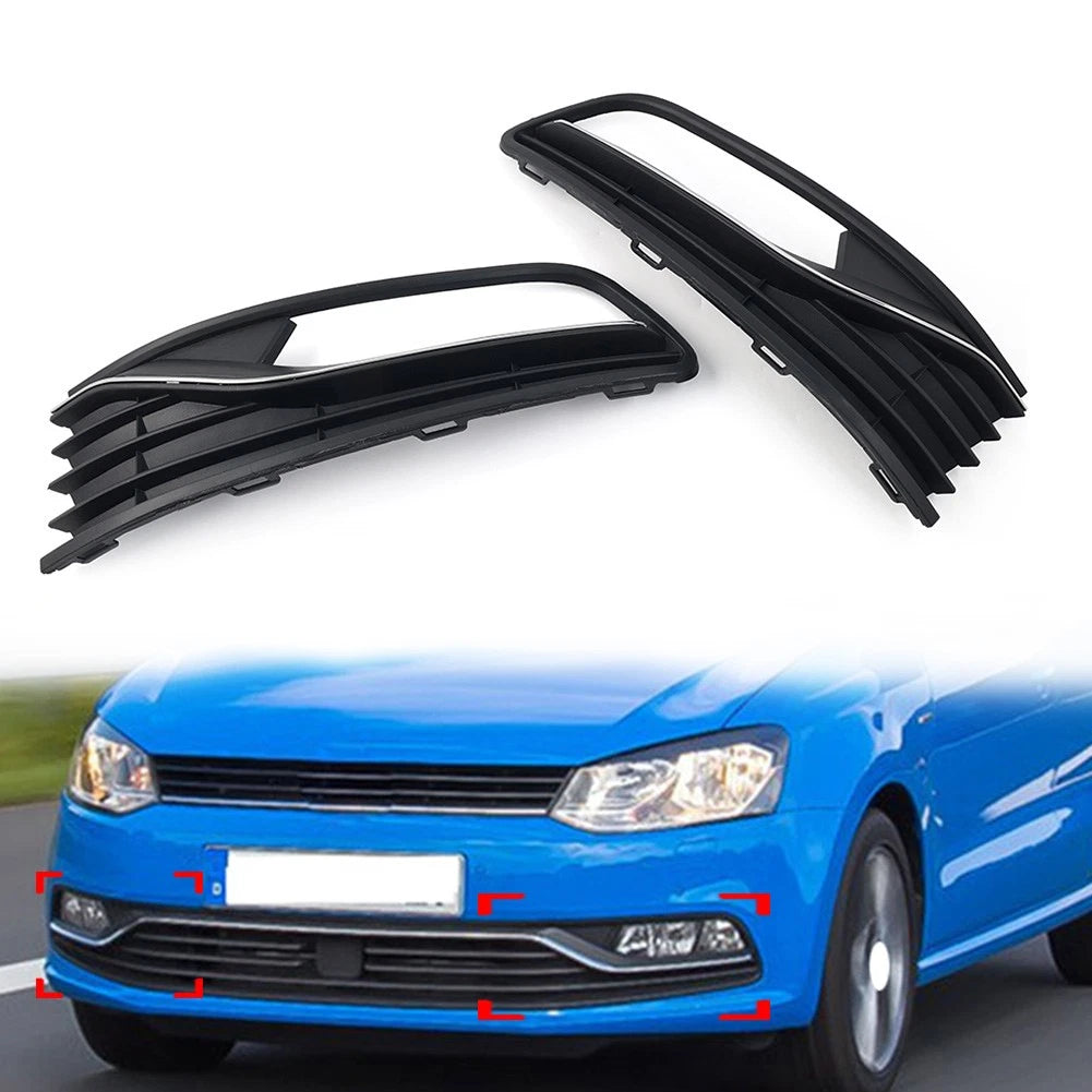 Front Bumper Lower with Hole and Chrome Trim for VW Polo V Hatchback (2014–2017)