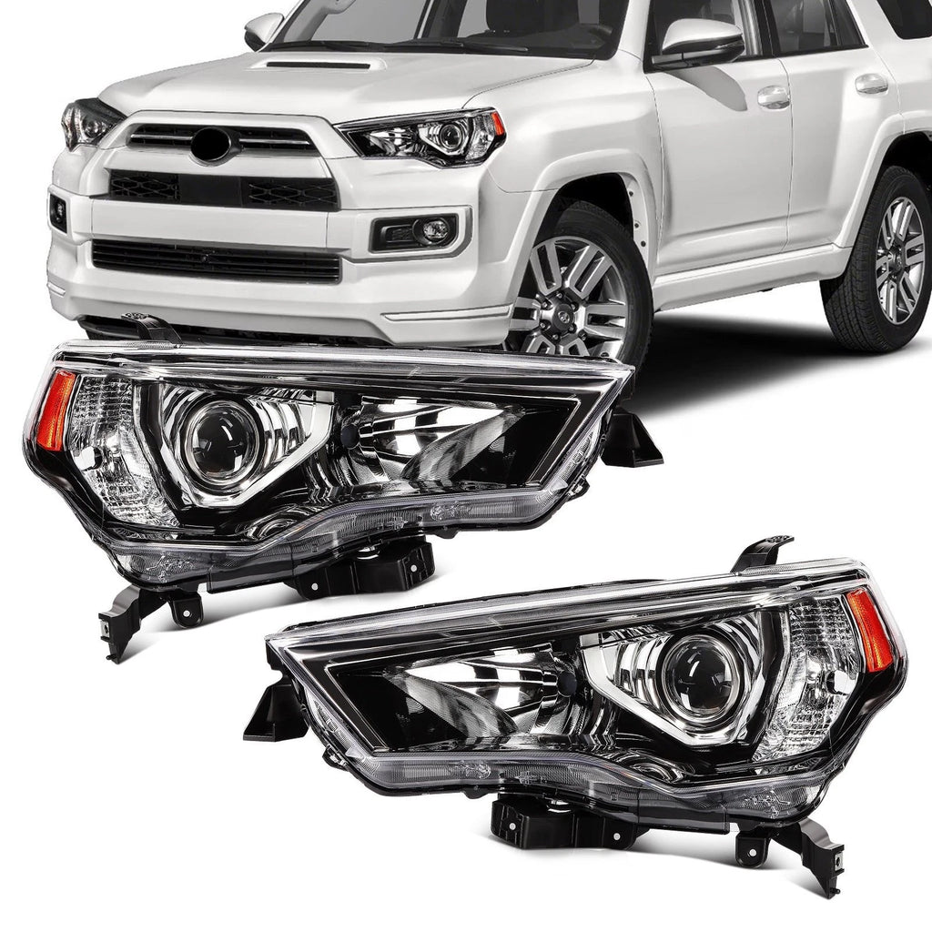 Headlight Assembly Pair for Toyota 4Runner (2014–2020) Black Housing Projector