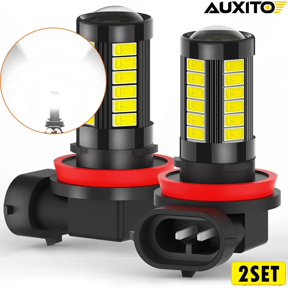 Set of 2 H11/H8 LED Headlight Fog Bulbs Kit 6000K for Universal Fit