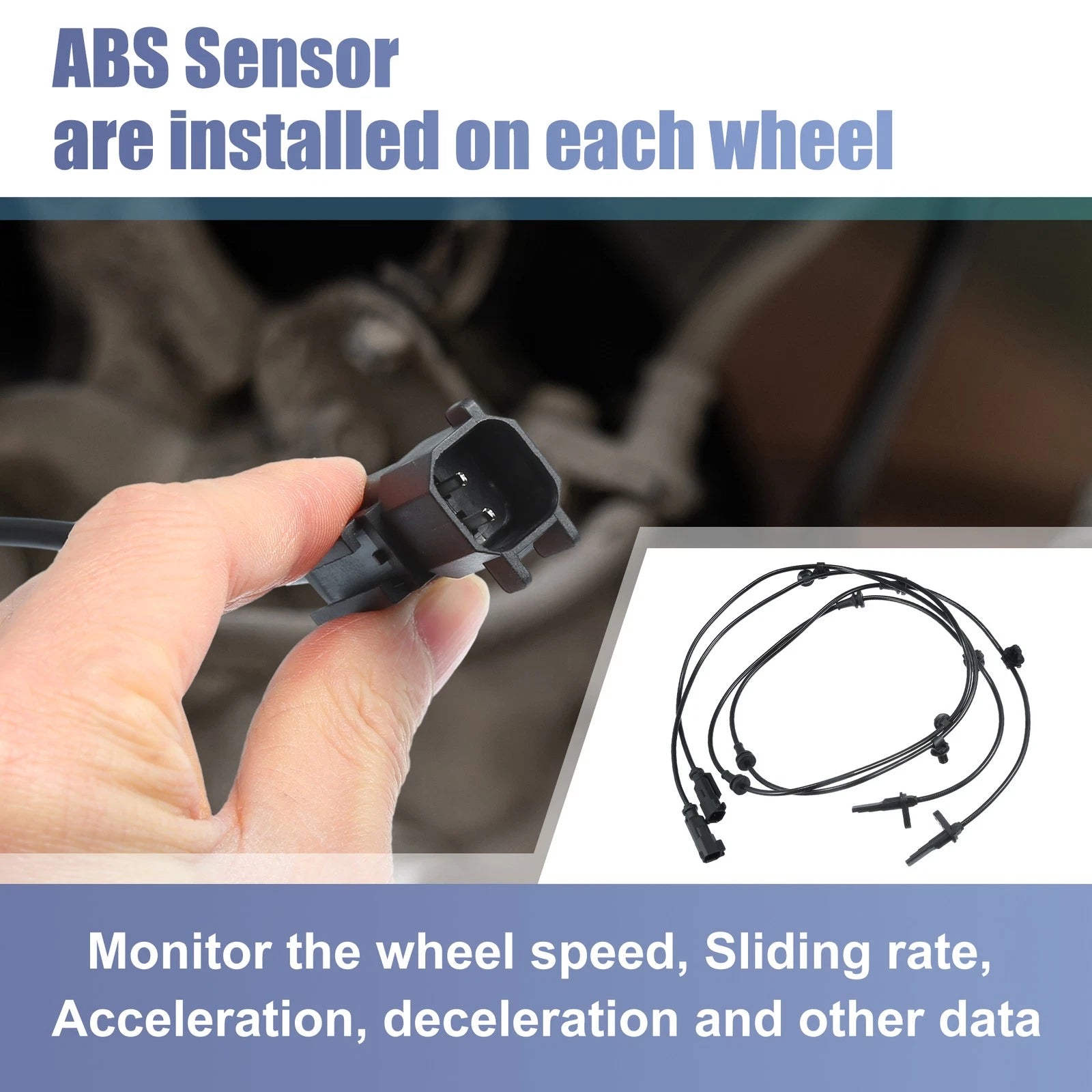 2X Front ABS Sensor No.DA8Z2C204A/DA8Z2C204B for Ford Explorer 