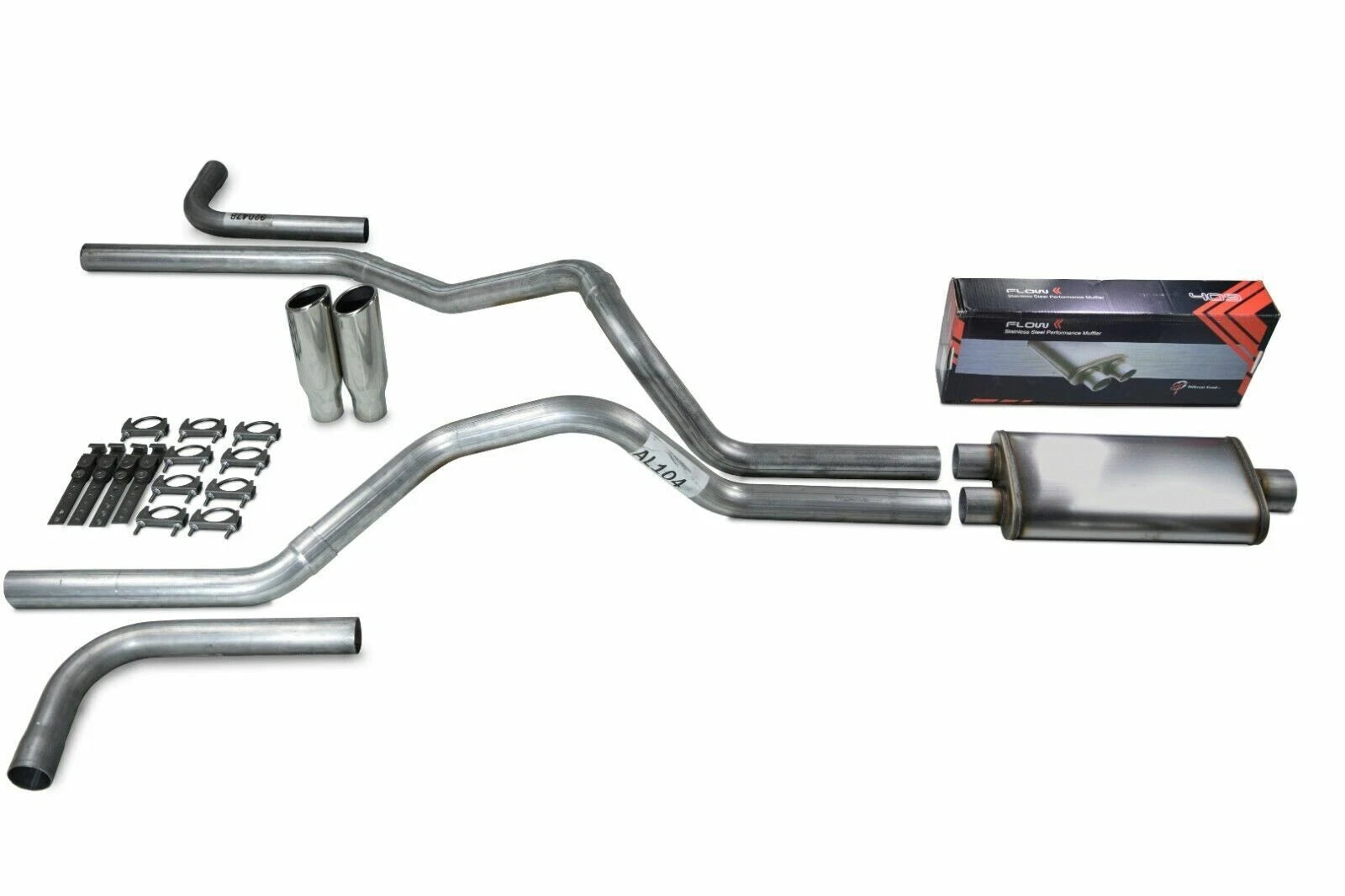 2.5" Dual Exhaust Kit for Ford F150 (2021–2025) - Flow II, Clamp on Tips, Side Exit