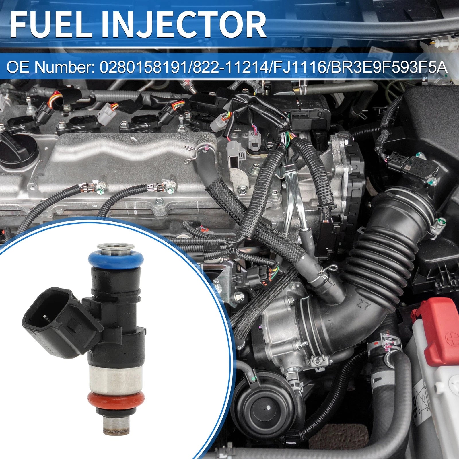 1 pc Fuel Injector No.0280158191/822-11214 for Ford Edge (2011–2015)