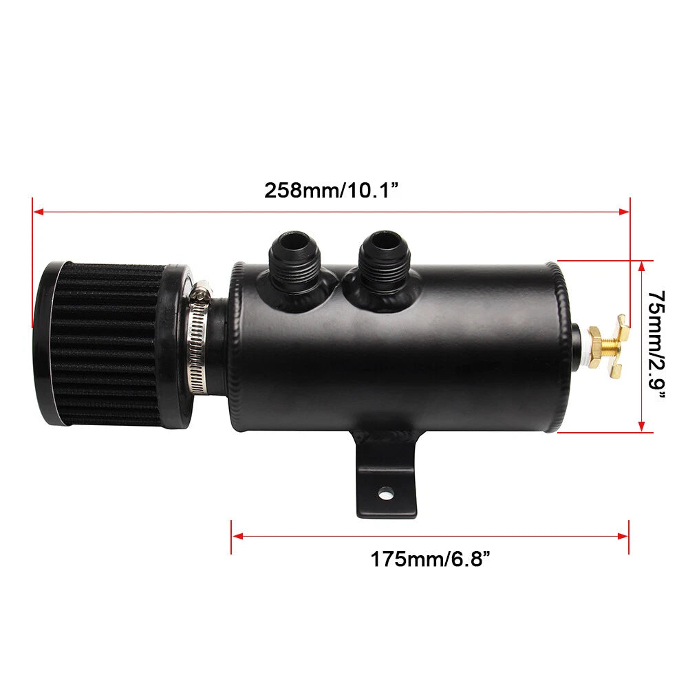 10AN Oil Catch Can Reservoir Tank & Breather Filter Kit for Universal Models