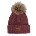 Removable Fur Pom Beanie for Peterbilt Trucks (Heather Pink)