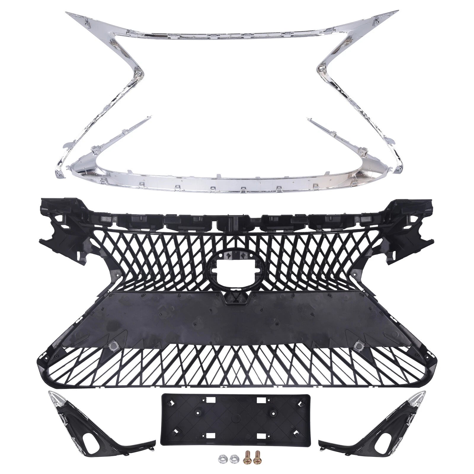 Front Upper Grille with Trim Molding for Lexus ES300H ES350 (2016–2018)