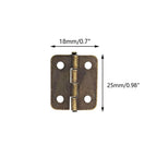 10x Mini Hinge for Jewelry Chest Gift Box (25mm x 18mm) Antique Bronze