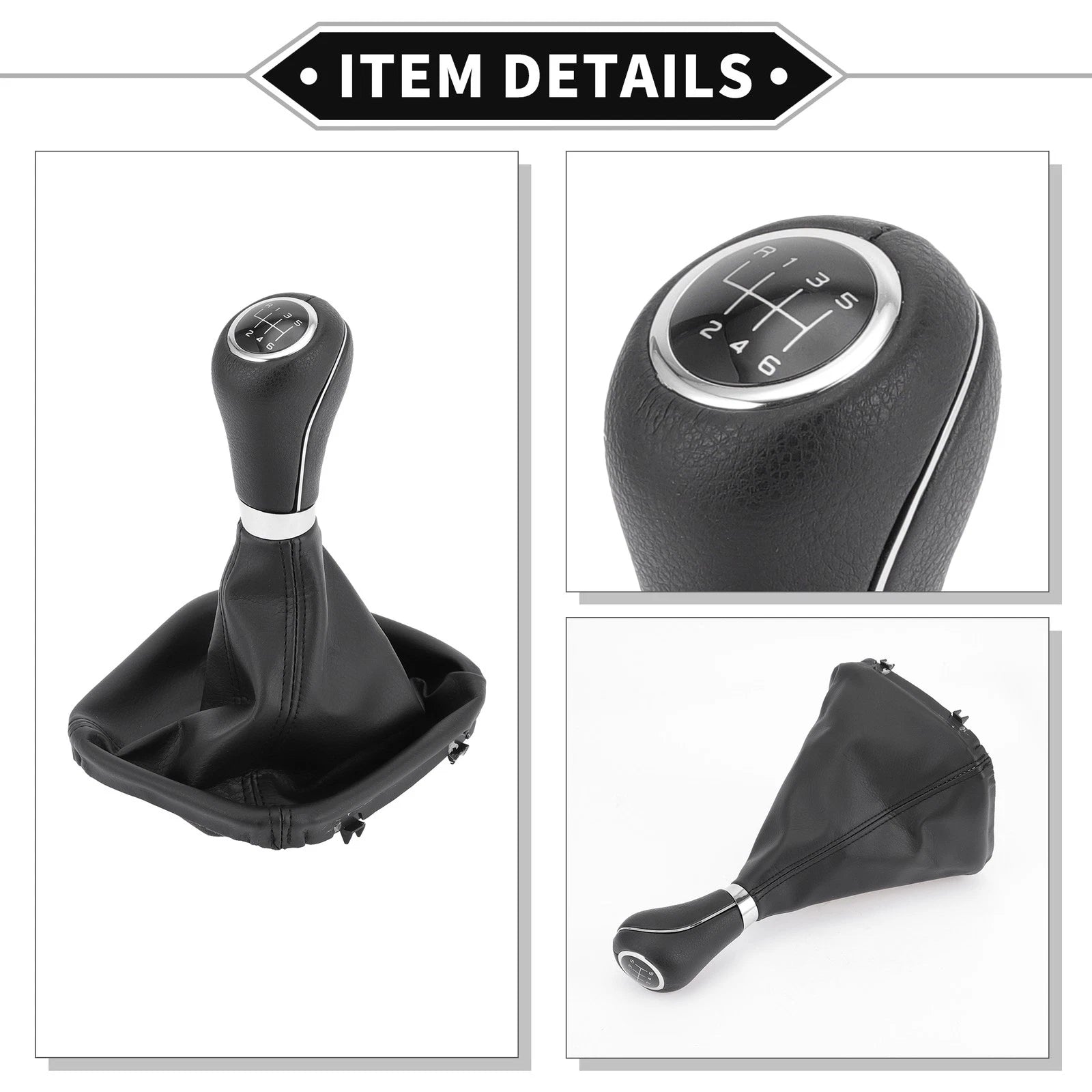 6 Speed Shift Knob with Boot Cover for Mercedes Benz W203 S203 (2004–2007)