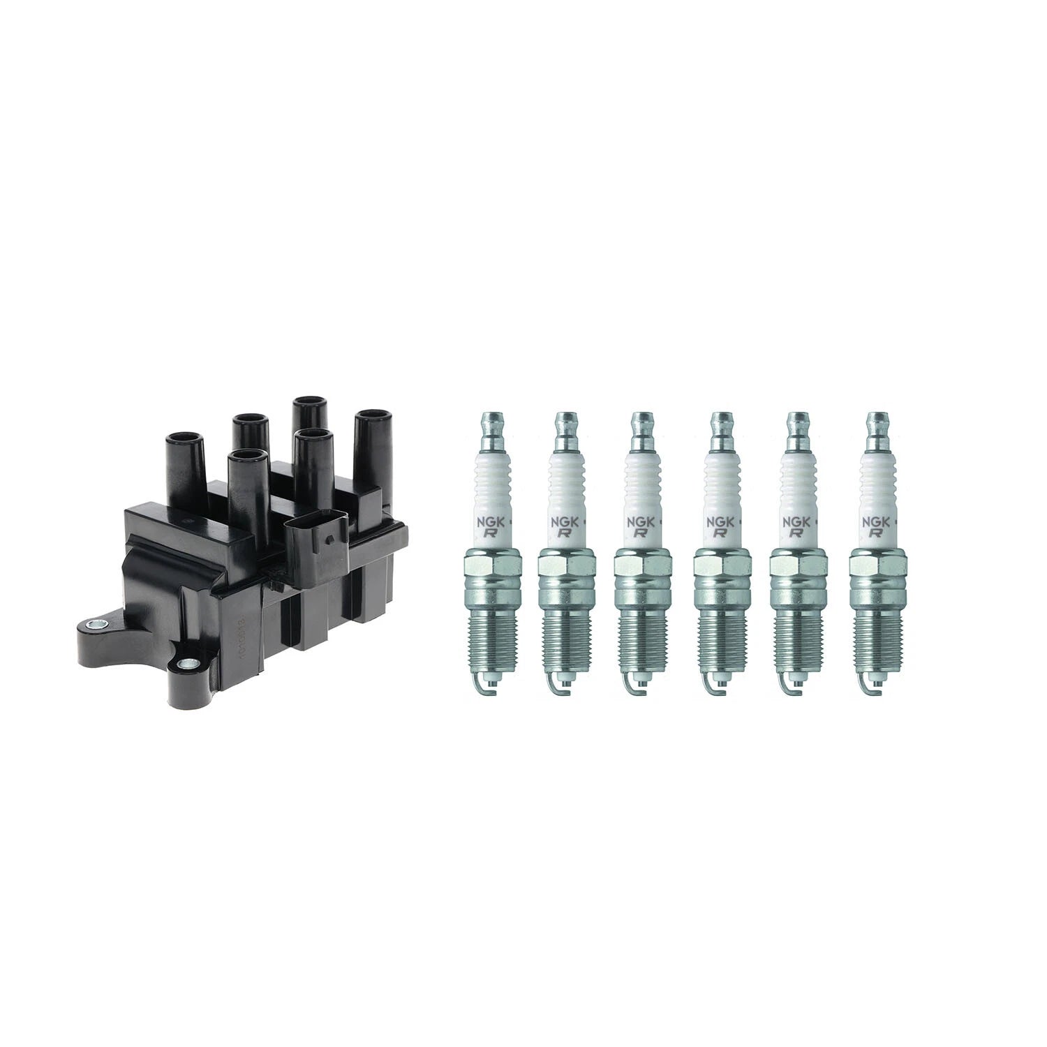 Set of 6 Hitachi Ignition Coils & NGK Spark Plugs for Ford Taurus/Sable (1986–2005)