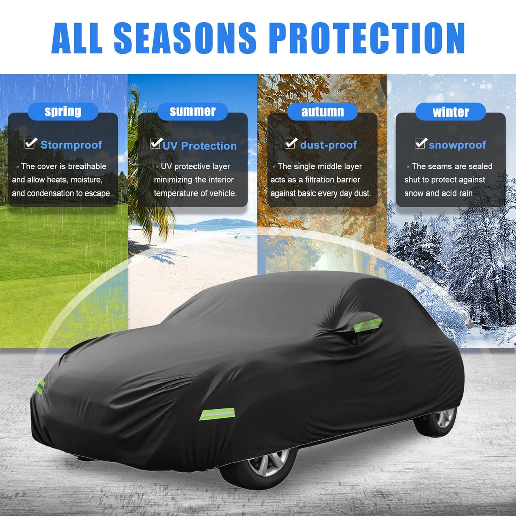 Waterproof Car Cover for Volkswagen Beetle (1960–1980) with Zipper Black
