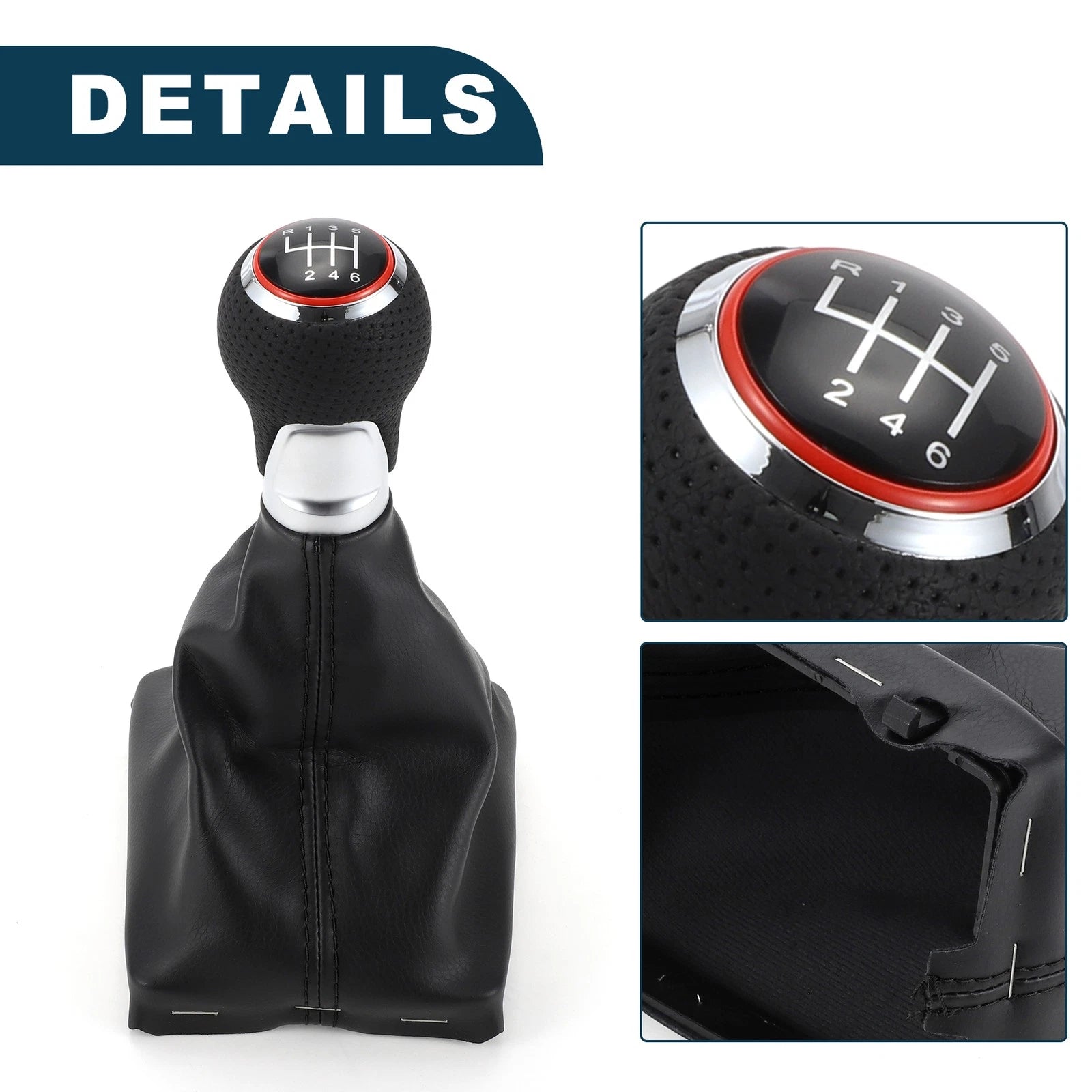 6 Speed Shift Knob with Boot Cover No. 8K0863278H for Audi A4 (2008–2016)