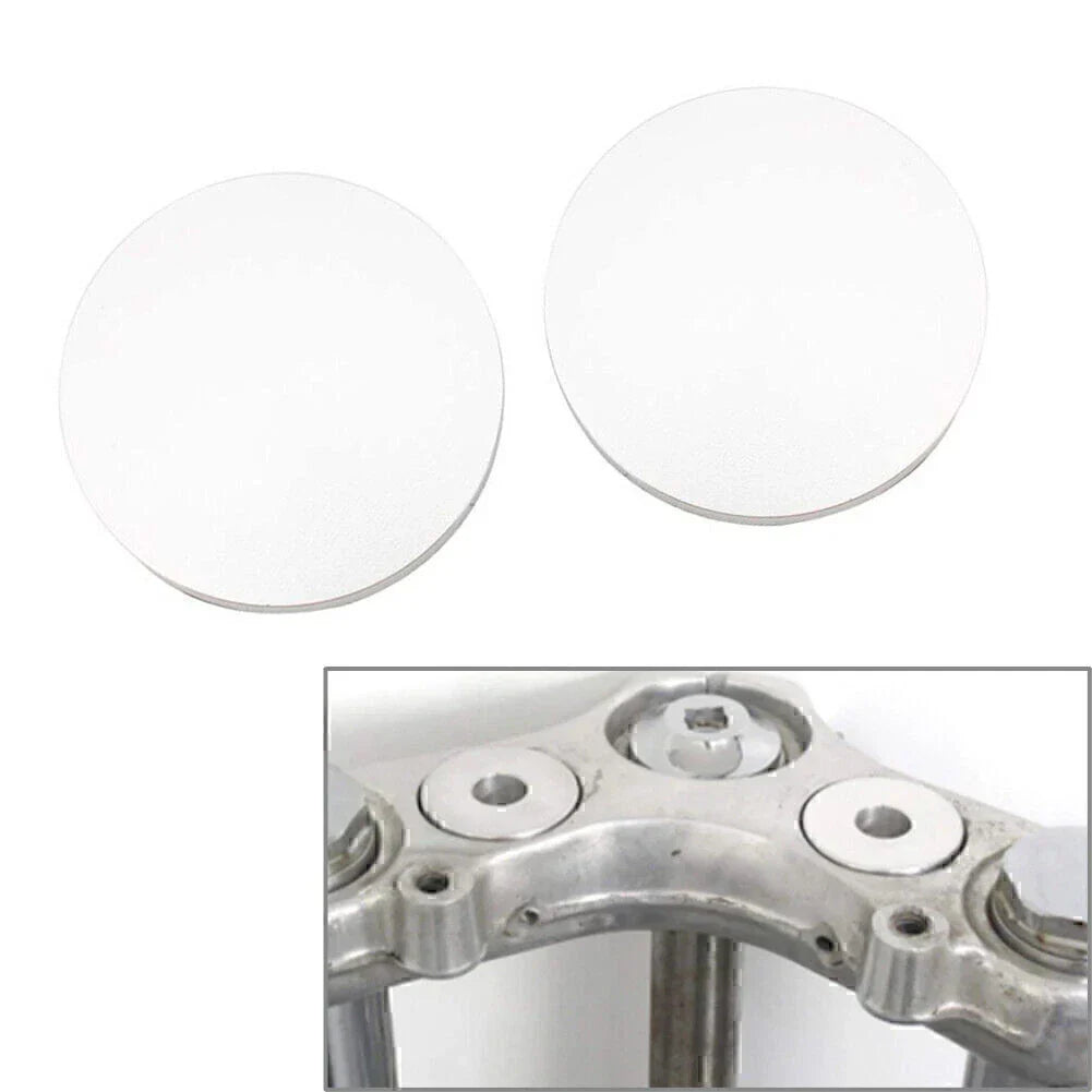 Motorcycle Silver Handlebar Riser Top Clamp Covers for Harley
