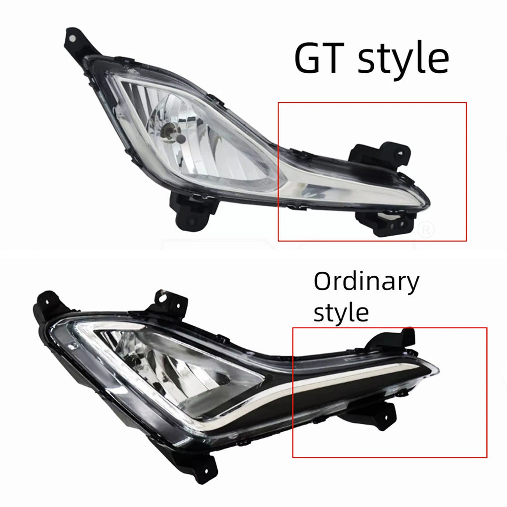 2Pcs Clear Lens Fog Light for Hyundai Elantra (2014–2016) LH & RH