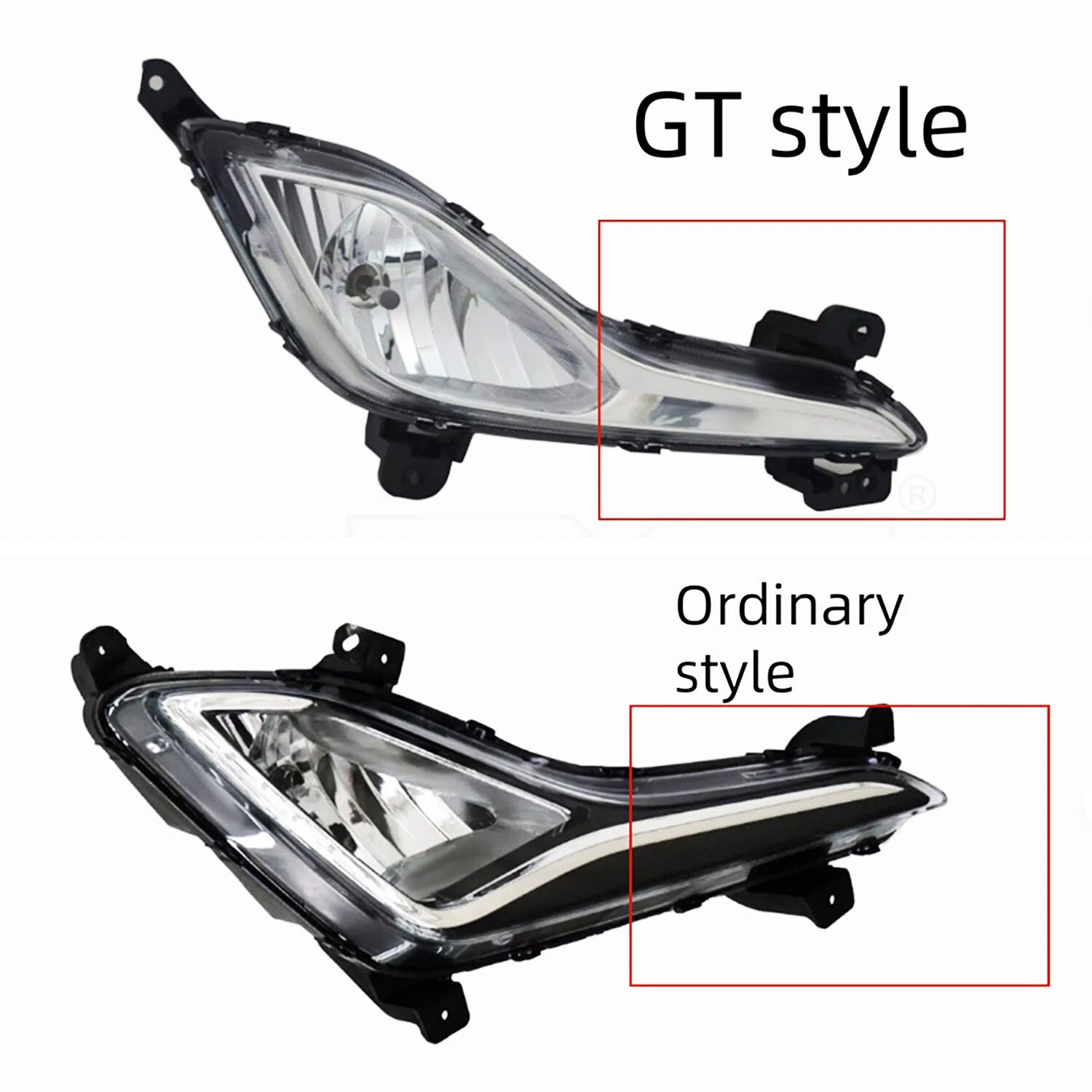 2Pcs Clear Lens Fog Light for Hyundai Elantra (2014–2016) LH & RH