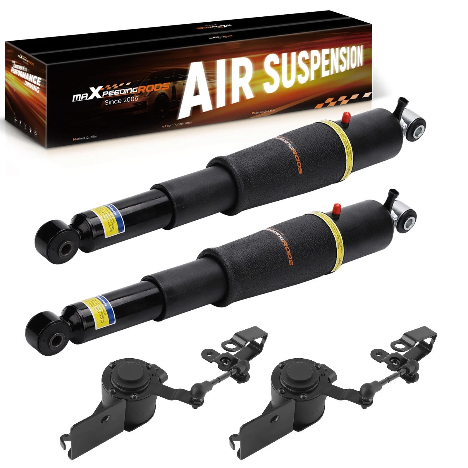 2X Rear Air Shock Struts + 2X Height Sensor for GMC Chevy Cadillac (2000–2013)
