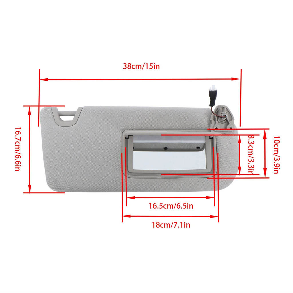 Sun Visor for Nissan Altima (2019–2024) Gray Right with Light Mirror