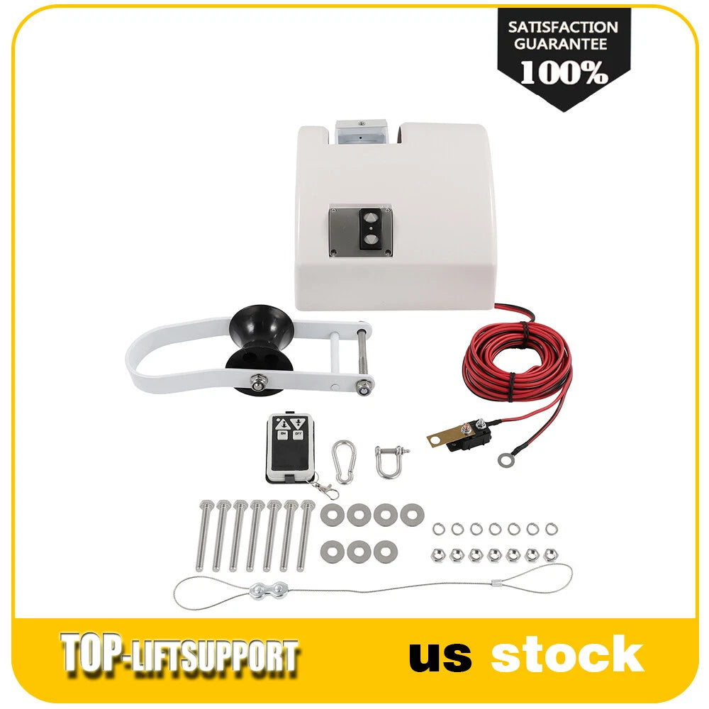 Electric Anchor Winch 35 LBS for Boat with Wireless Remote Control