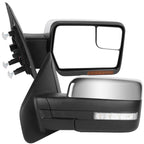 Power Heated Chrome Tow Mirrors for Ford F150 (2004–2014) - Puddle Light, Turn Signal