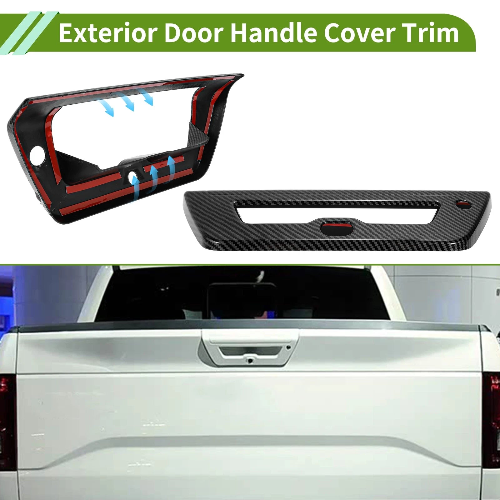 Exterior Trim Tailgate for Ford F150 (2015–2020) Black ABS Set