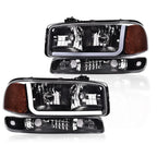 LED DRL Headlights with Bumper Lamps for GMC Sierra Yukon (1999–2007)