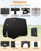 Waterproof Golf Cart Cover for EZ GO, Club Car, Yamaha (4 Passenger)