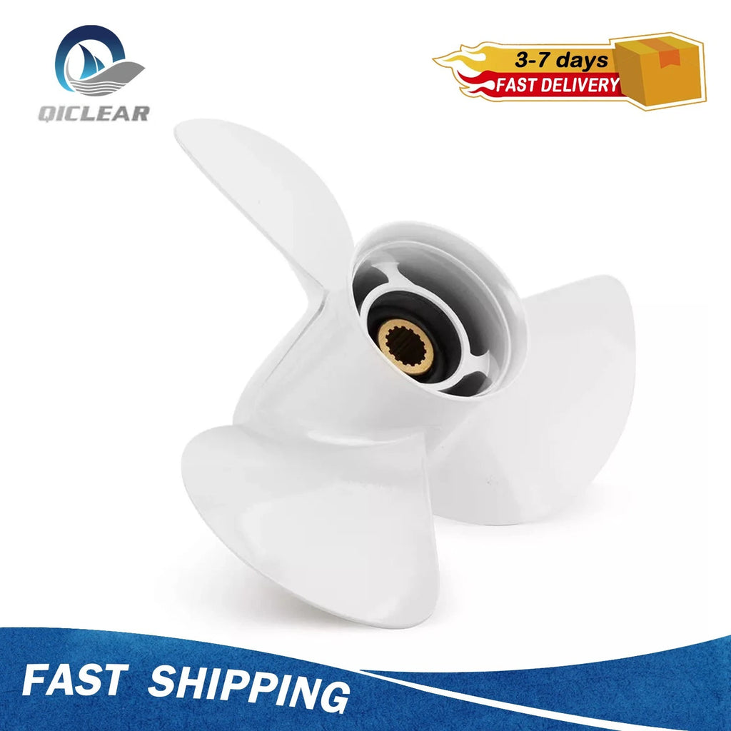 13 1/4 x 17-K Outboard Propeller for Yamaha 50-130HP (15 Tooth, 6E5-45945-01-EL, RH)