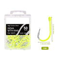 Fluorescent Yellow Barbed Fishing Hooks (Set of 4)