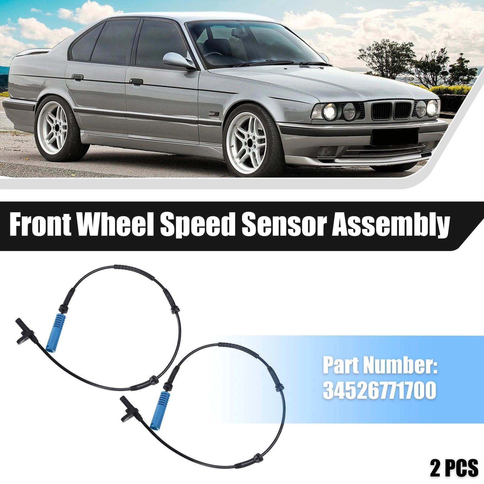 2pcs ABS Wheel Speed Sensor for BMW 525i (2001–2007) 781913554414