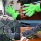 5 Fingers Microfiber Car Wash Gloves No-Scratch Chenille Cleaning