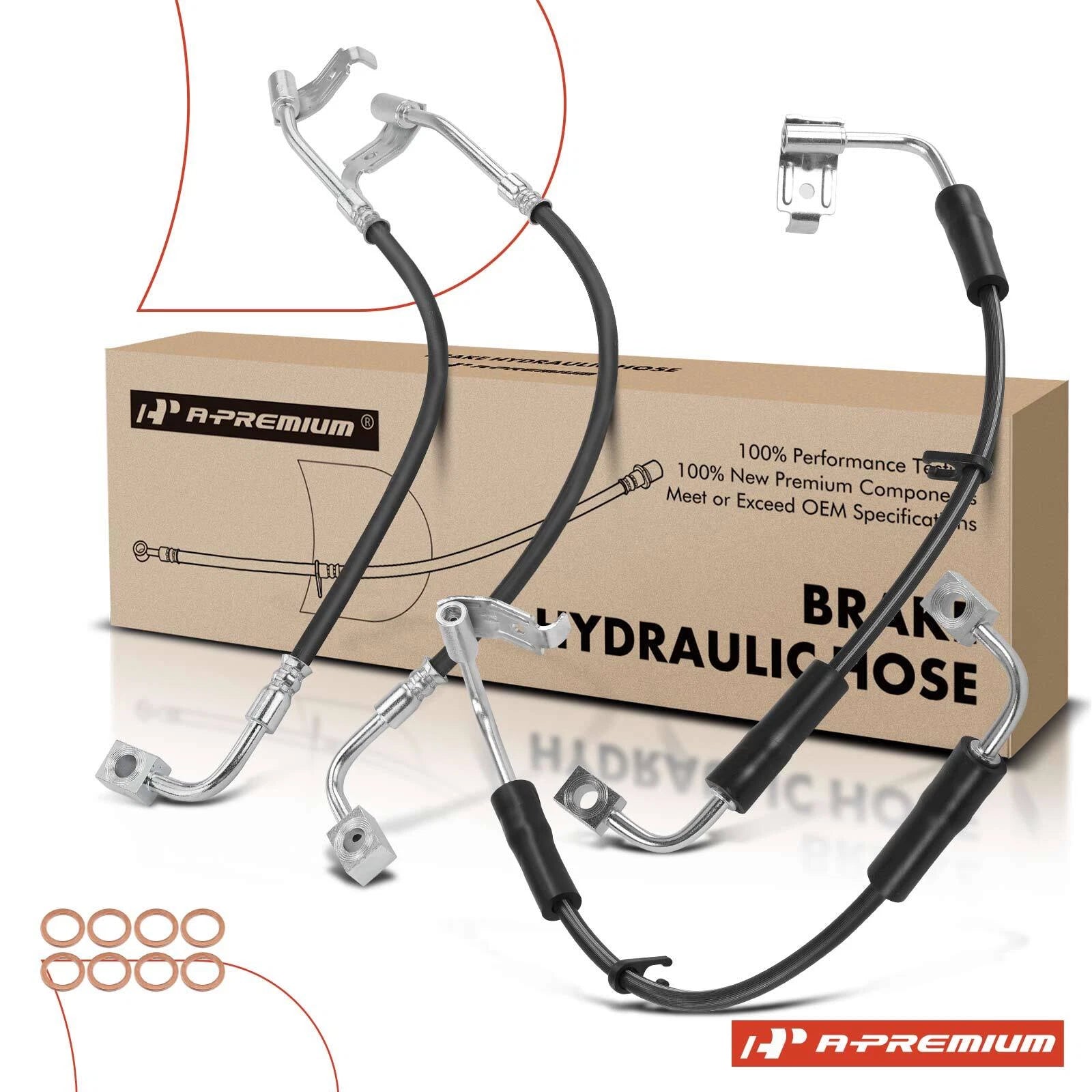 Set of 4 Brake Hydraulic Hoses for Jeep Wrangler (2007)