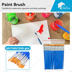 Set of 50 Flat Paint Brushes for Detail Painting Craft Art