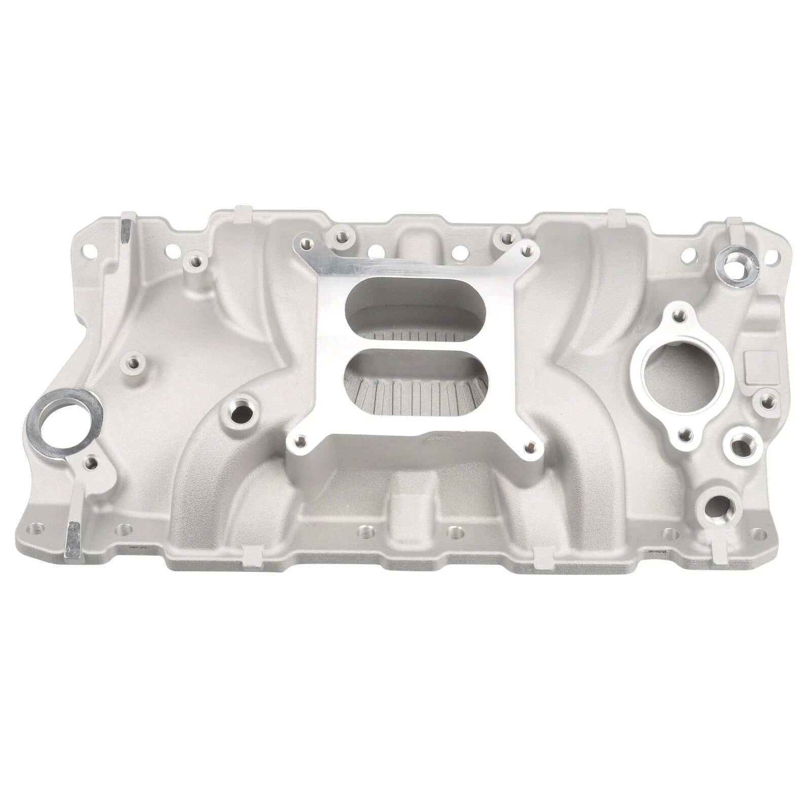 SBC Aluminum Intake Manifold for Chevy 305 327 350 383 (1955–1986) Satin Finish