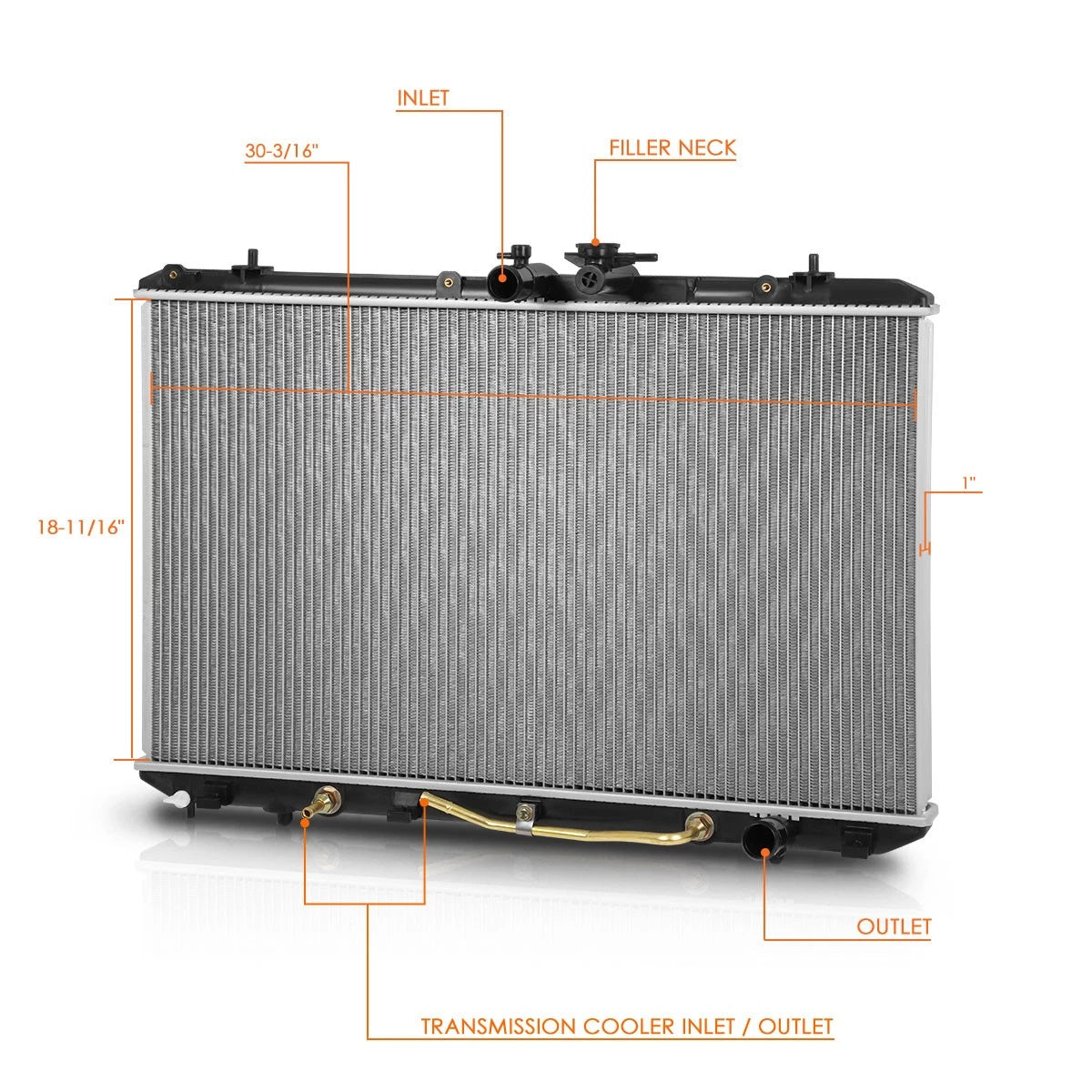 Aluminum Cooling Radiator DPI-13024 for Toyota Highlander V6 (2008–2013)