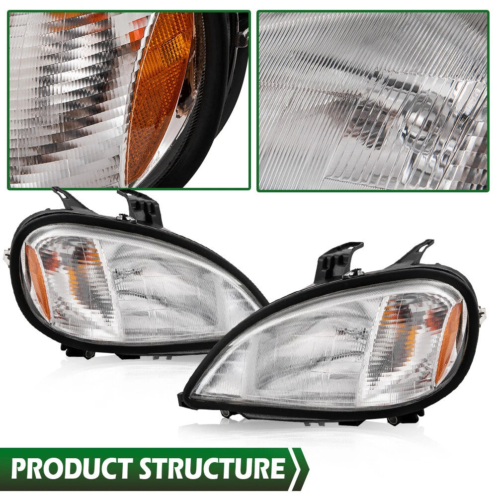 Set of 2 Headlights for Freightliner Columbia (1996–2004)