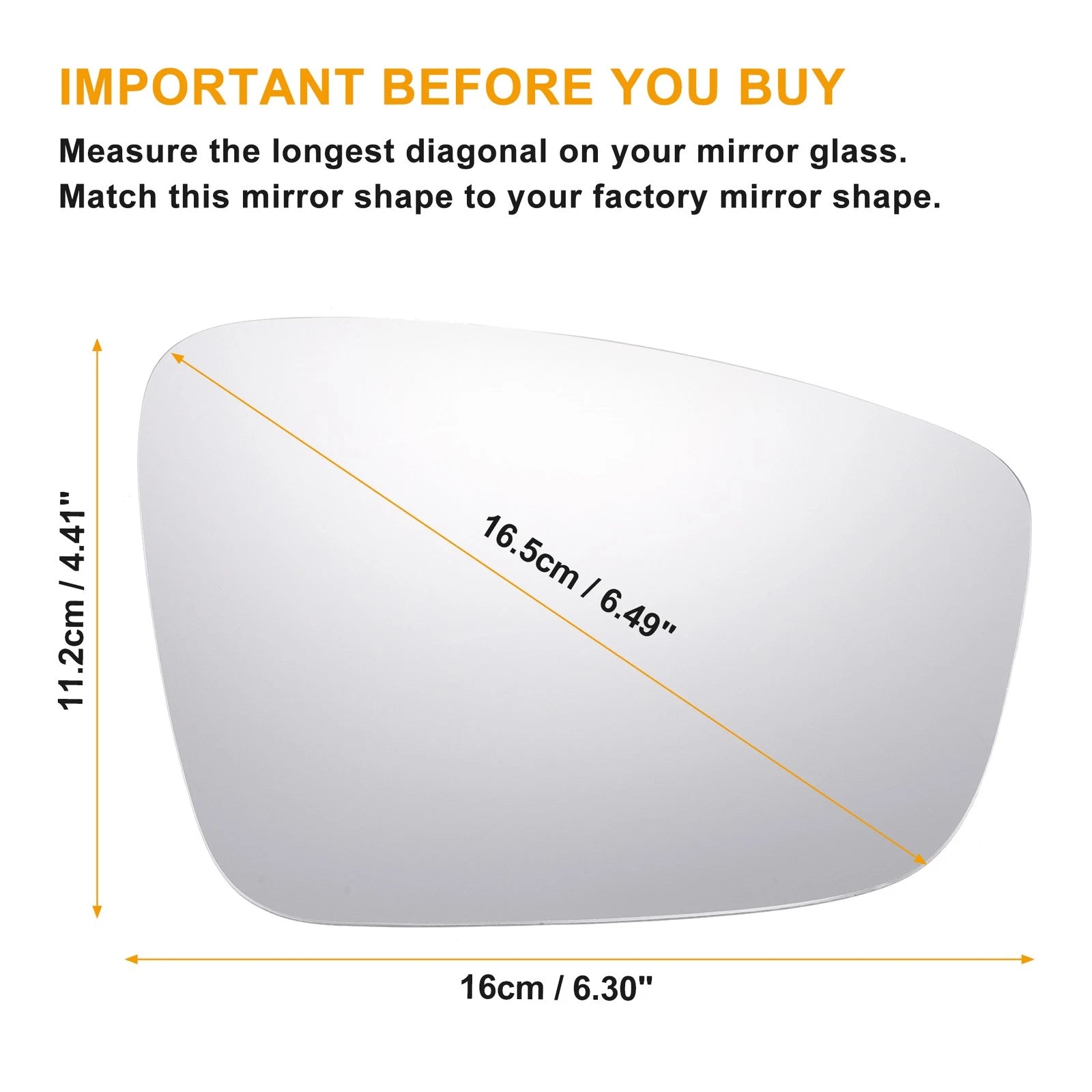 Heated Mirror Glass Replacement Pair for Volkswagen Beetle Jetta Passat 