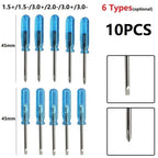 10PCS Screwdrivers Set with 45mm Plastic Rods and Stainless Steel Tips